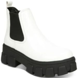 Circus by Sam Edelman Darielle Lug Sole Chelsea Booties Size 10 White Patent